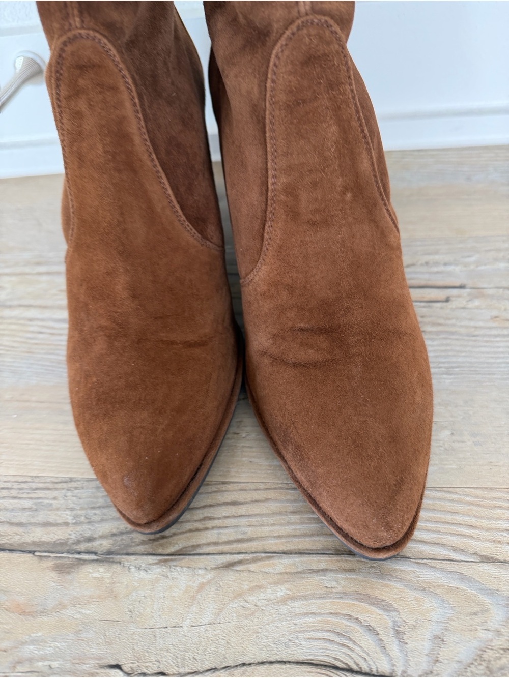 Stuart Weitzman Over the Knee Brown Suede Leather Boots - Picture 9 of 16